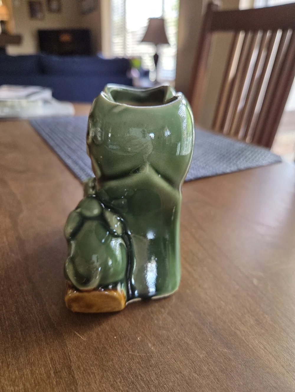Majolica Double Lucky Elephant Planter